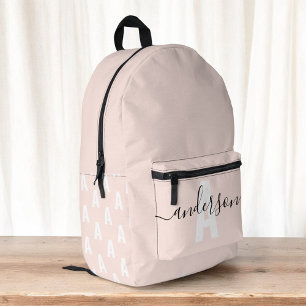 Sac À Dos Imprimé Calligraphie Monogramme rose