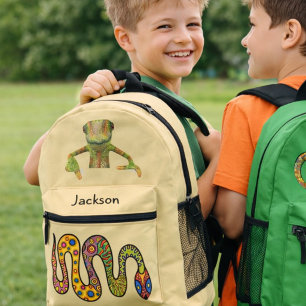 Sac À Dos Imprimé Caméléon Serpent Drôle Enfant Personnalisé