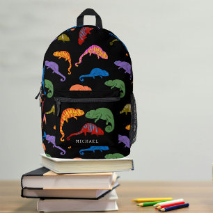 Sac À Dos Imprimé Caméléons Reptiles Colorés Lézards Enfants École