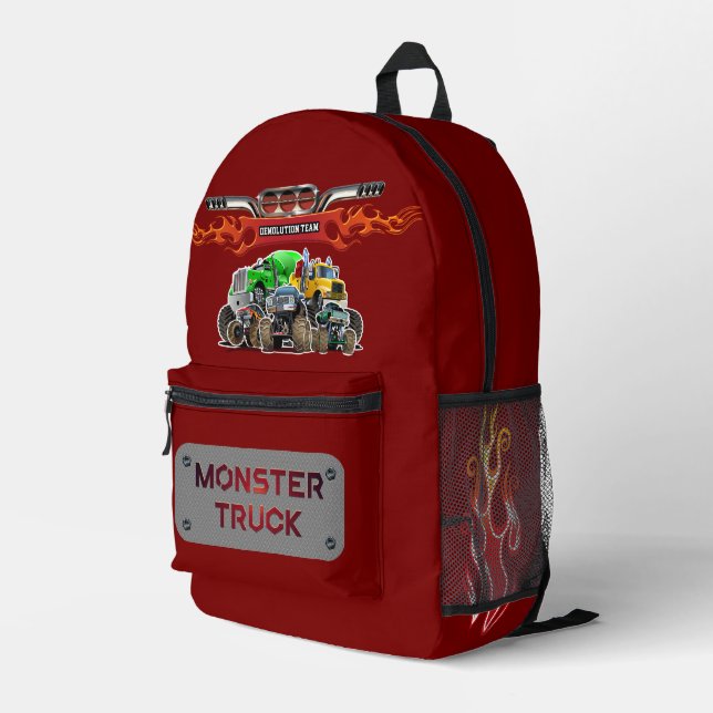 Sac À Dos Imprimé Camion monstre de dessin animé (Coin arrière droit)
