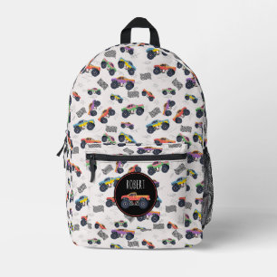 Sac À Dos Imprimé Camions colorés Racing Kids Nom personnalisé