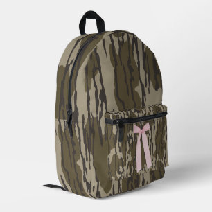 Sac À Dos Imprimé Camo de fond de vallée mignon Ruban rose esthétiqu