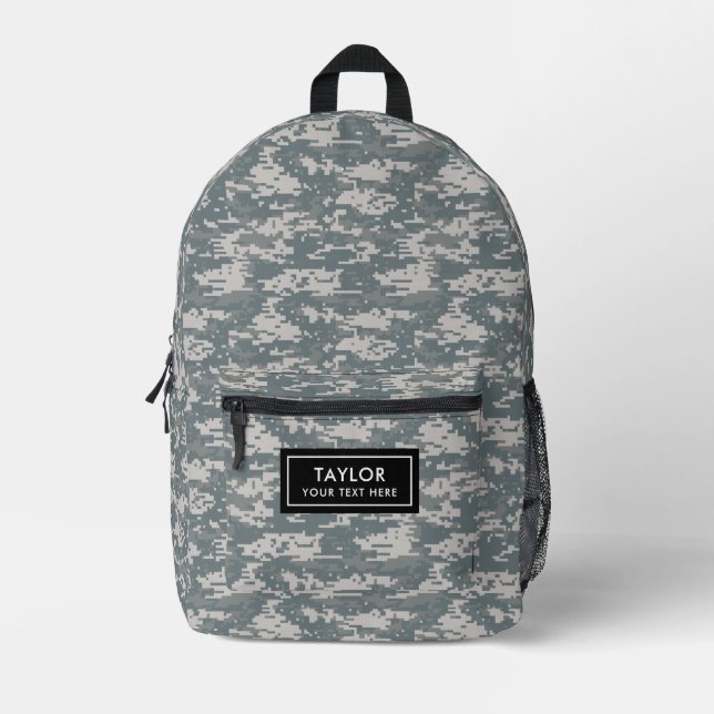 Sac À Dos Imprimé Camouflage Camo Digital  (Recto)