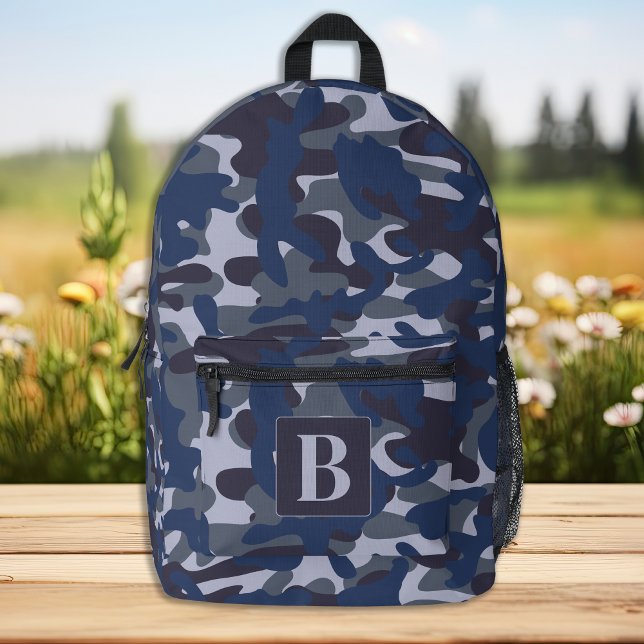 Sac À Dos Imprimé Camouflage de la marine Monogramme Personnalisé (Créateur téléchargé)