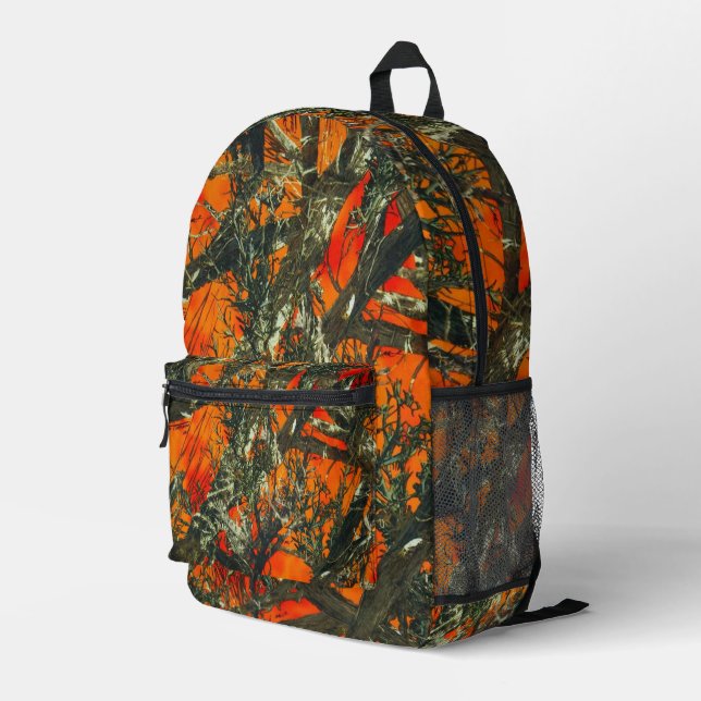 Sac À Dos Imprimé Camouflage Orange  (Coin arrière droit)