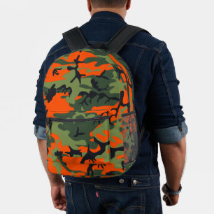 Sac À Dos Imprimé Camouflage orange et vert, Militaire, Armée