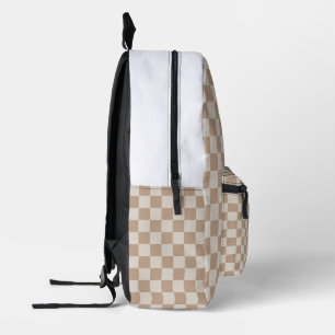 Sac À Dos Imprimé Caramel Marron Motif Carreaux Marron Caramel