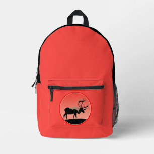 Sac À Dos Imprimé Caribou au coucher du soleil - Art original de la 