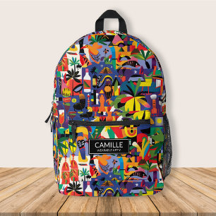 Sac À Dos Imprimé Caricature cool Colorful Tropical Personnalisé Enf