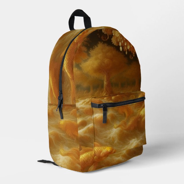 Sac À Dos Imprimé Carpeaux Koi dorés (Coin arrière gauche)