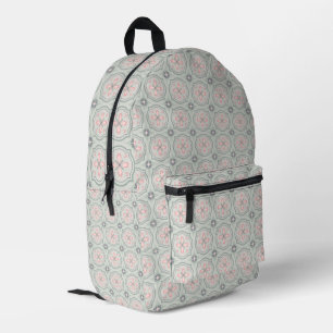 Sac À Dos Imprimé Carreaux Floraux Pastel Vert