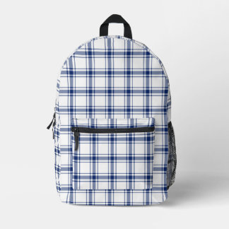 Sac À Dos Imprimé Carreaux marins bleus et blancs