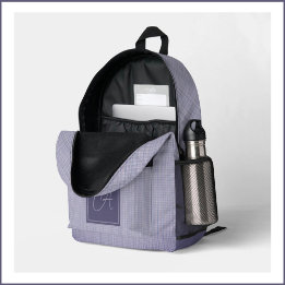 Sac À Dos Imprimé Carreaux Mauve Violet Monogramme