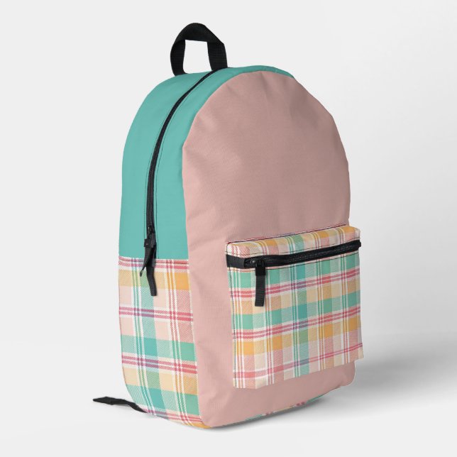 Sac À Dos Imprimé Carreaux Vichy Multicolores (Coin arrière gauche)