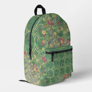 Sac À Dos Imprimé Carrelage vert floral