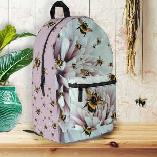 Sac À Dos Imprimé Cartable Écolières Fleurs et Abeilles