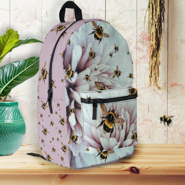 Sac À Dos Imprimé Cartable Écolières Fleurs et Abeilles (Créateur téléchargé)