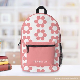Sac À Dos Imprimé Cartable fille personnalisé rose daisy