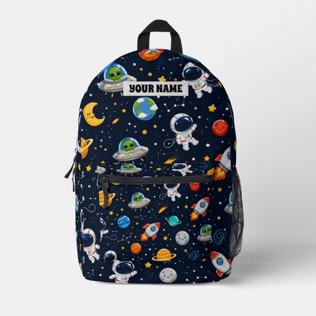 Sac À Dos Imprimé Cartable imprimé Space & Astronaut Boy École (Recto)
