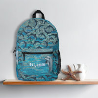 Cartable personnalisé pour enfants avec dauphins d