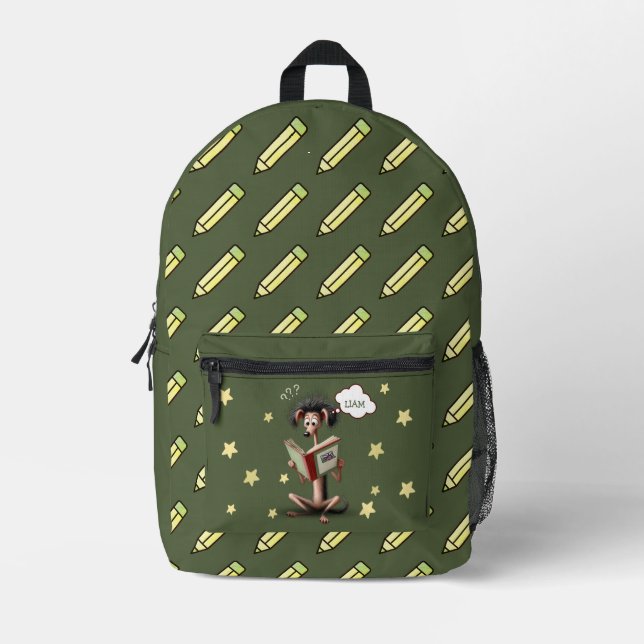 Sac À Dos Imprimé Cartable personnalisé pour enfants rentrée scolair (Recto)