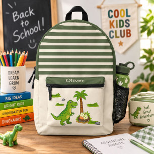 Sac À Dos Imprimé Cartable personnalisé T-Rex Dinosaure Mignon École