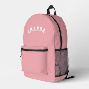 Sac À Dos Imprimé Cartable Rose Poudré Personnalisé pour Rentree Sco
