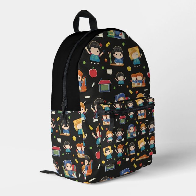 Sac À Dos Imprimé Cartables Pour la Rentrée (Coin arrière gauche)