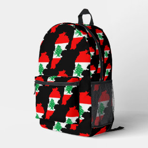 Sac À Dos Imprimé Carte du Liban avec drapeau