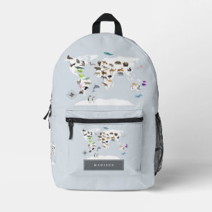 Sac À Dos Imprimé Carte du monde Enfants Animaux Bébé Nursery Enfant