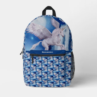 Sac À Dos Imprimé Cascade de Cheval Unicorne Volant Personnalisée