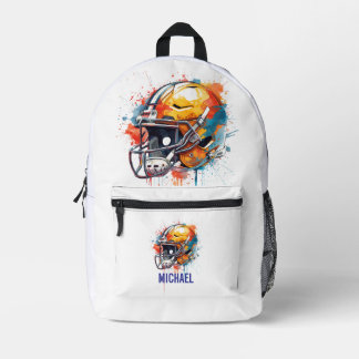 Sac À Dos Imprimé Casque de football de motivation inspirante nom