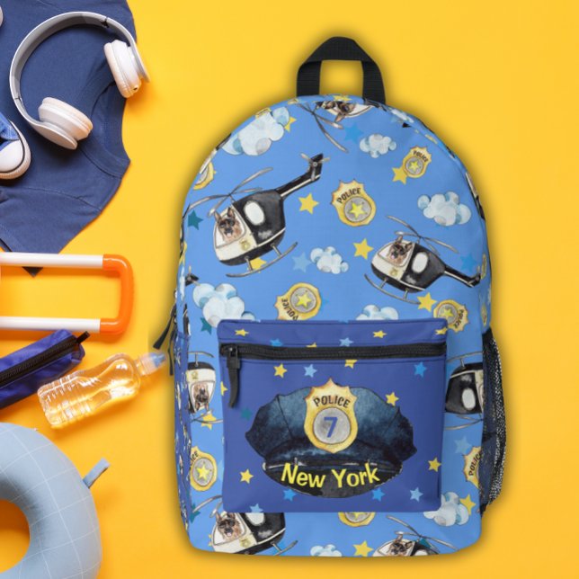 Sac À Dos Imprimé Casquette de police et unité K-9 s'amuser mignon i (Créateur téléchargé)