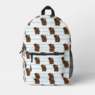 Sac À Dos Imprimé Castor sur bandes bleues