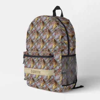 Sac À Dos Imprimé Cèdre cire Oiseau Nature Art Personnalisé