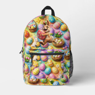 Sac À Dos Imprimé Célébration vibrante de Pâques avec lapin et chass