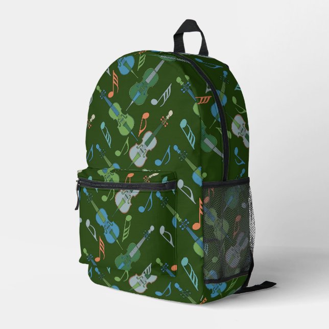 Sac À Dos Imprimé Cellos à galets gris (Coin arrière droit)