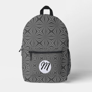 Sac À Dos Imprimé Cercle blanc de Monogramme Carré grossier noir