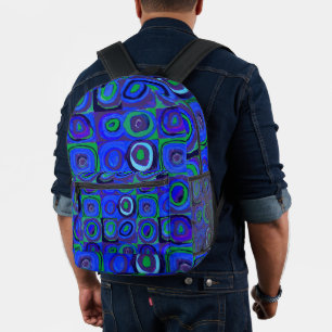 Sac À Dos Imprimé Cercle Carré Kandinsky Farbstudie Blue Quadrate