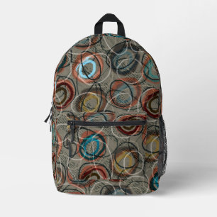 Sac À Dos Imprimé Cercles bancals rétro MCM couleurs de la terre