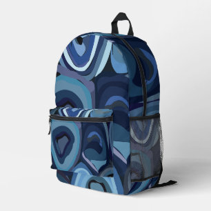Sac À Dos Imprimé Cercles demi-bleus géométriques Abstraits