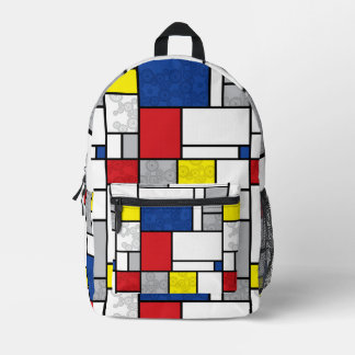 Sac À Dos Imprimé Cercles Rétro Mondrian Minimaliste Art Mod De Stij