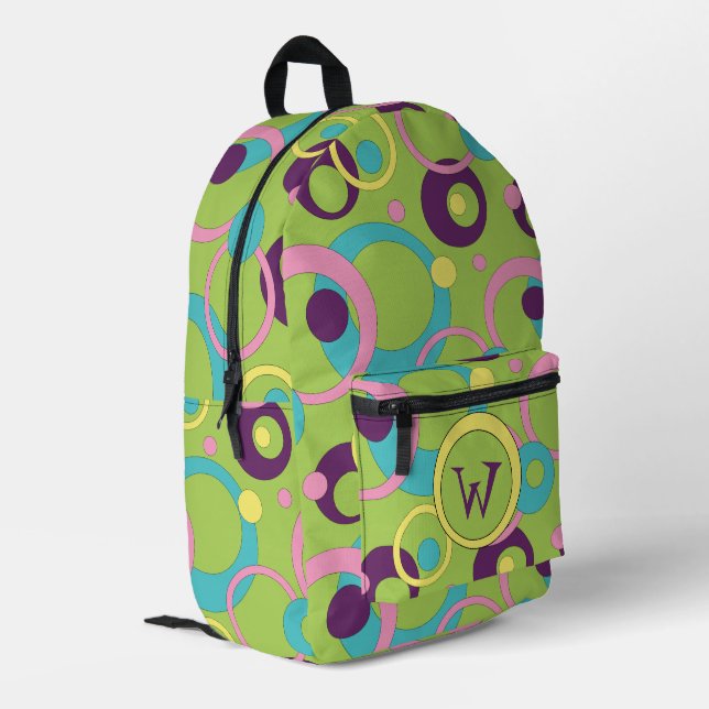 Sac À Dos Imprimé Cercles verts funky (Coin arrière gauche)