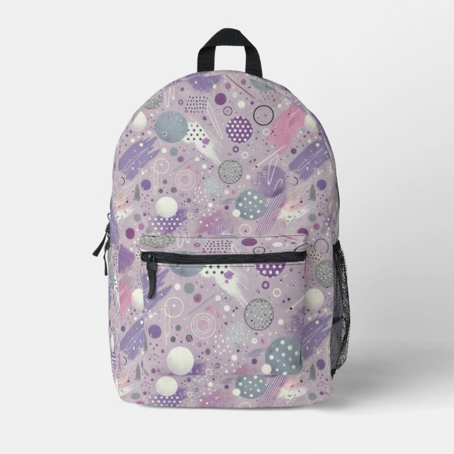 Sac À Dos Imprimé Cercles violets Abstraits avec accents de bandes d (Recto)
