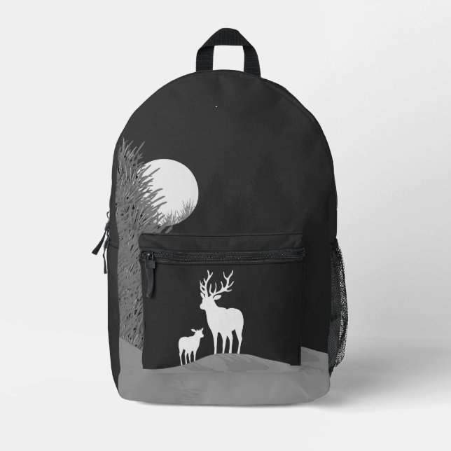 Sac À Dos Imprimé Cerf sur Lit Hill (Recto)