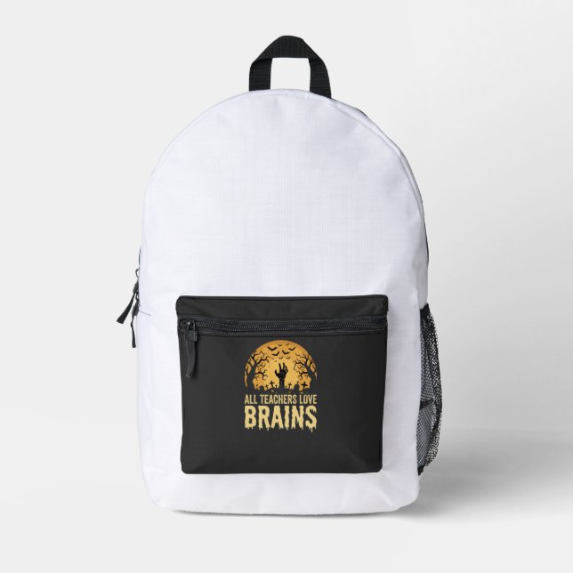 Sac À Dos Imprimé Cerveaux de prof Halloween (Recto)