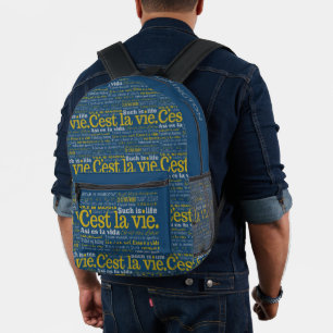 Sac À Dos Imprimé C'est La Vie Nom personnalisé