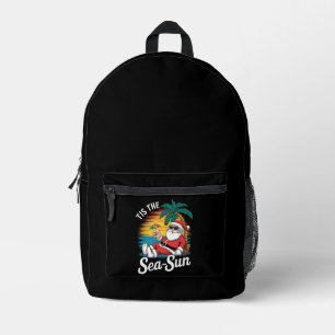 Sac À Dos Imprimé C'est le soleil de la mer Santa Beach Noël en juil