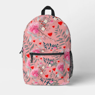 Sac À Dos Imprimé Champ de fleurs roses