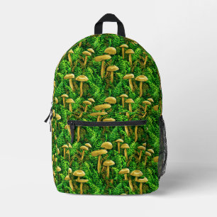 Sac À Dos Imprimé Champignons et fougères sur le sol forestier
